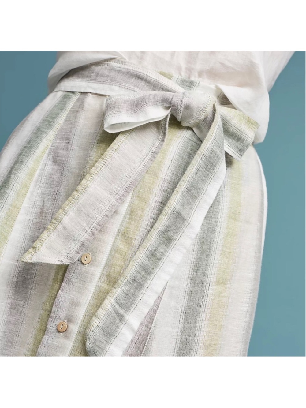 Tregene by Anthropologie Linen Button Front Midi Skirt XS pics 1-7 most accurate